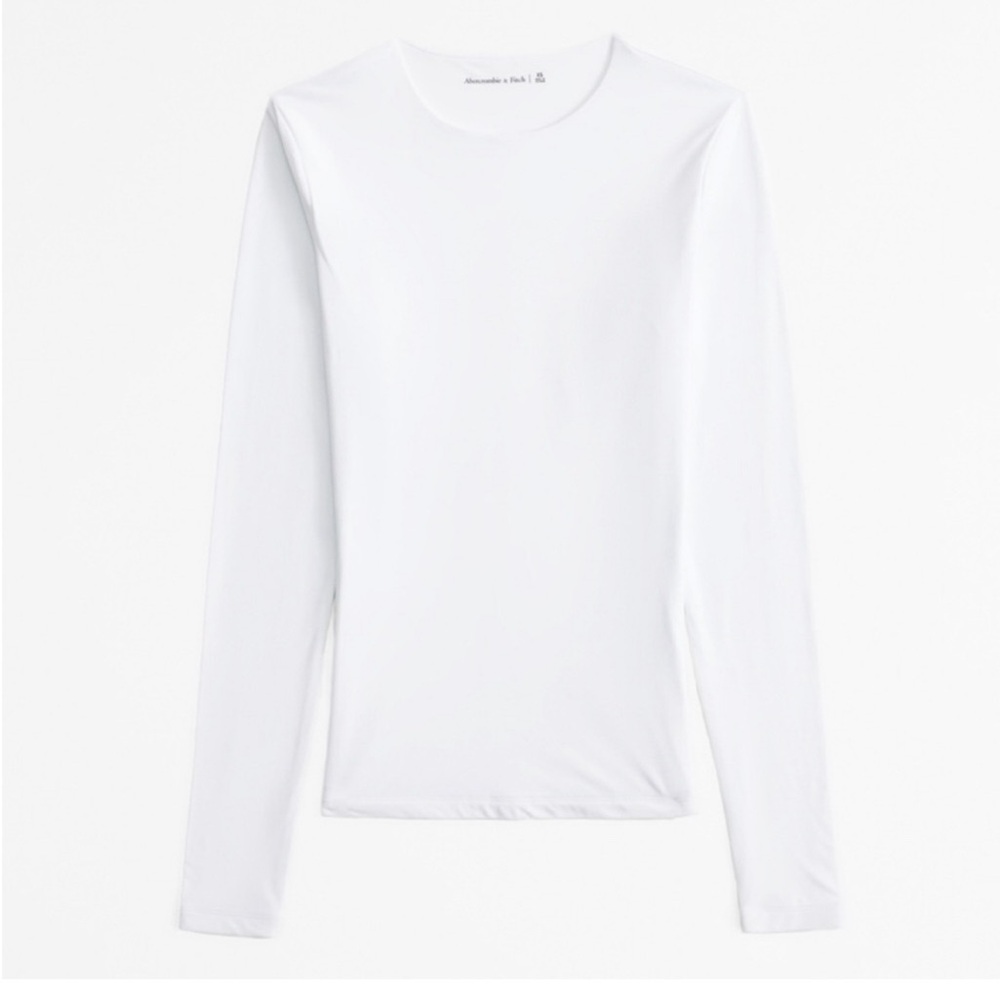 Abercrombie Soft Matte Seamless White Long Sleeve Top